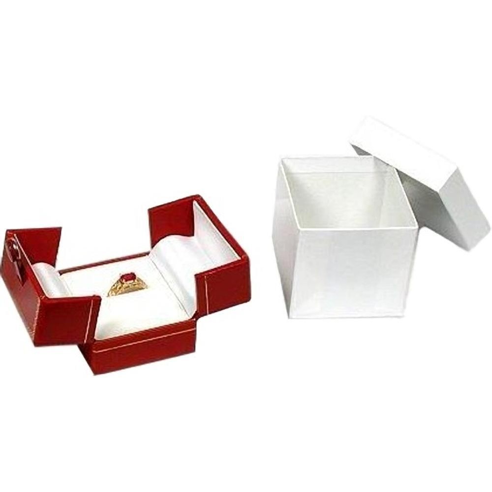 12 Red Double Door Ring Gift Boxes Jewelry Display