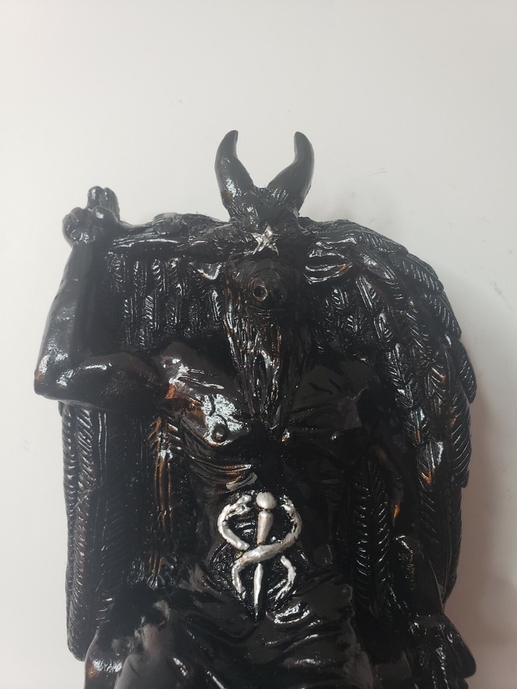 Templar Sabbatic Goat Baphomet Satan Seating Down Color Black/ Devil /Evil /10X6