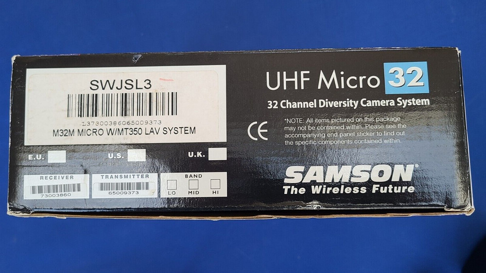 SAMSON UHF MICRO 32 CH DIVERSITY WIRELESS LAVALIERE & HANDHELD CAMERA MIC SYSTEM