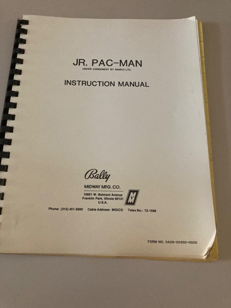 Jr Pacman Arcade Manual