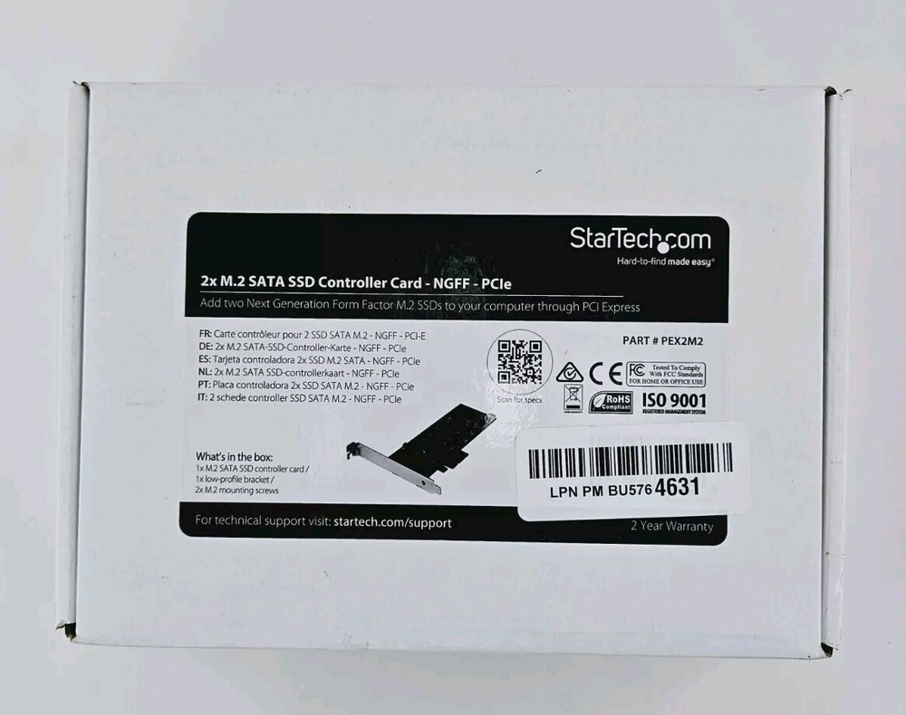 StarTech 2x M.2 NGFF SSD RAID Controller Card Plus 2x SATA III Ports