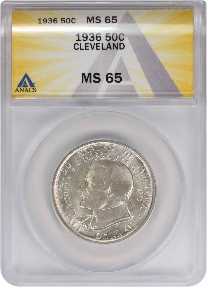 1936 Cleveland Commemorative Silver Half MS65 ANACS