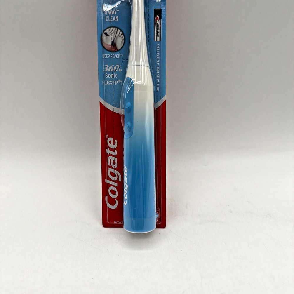 Colgate 360 Floss Tip Sonic Powered Battery Toothbrush Soft 2 Pack