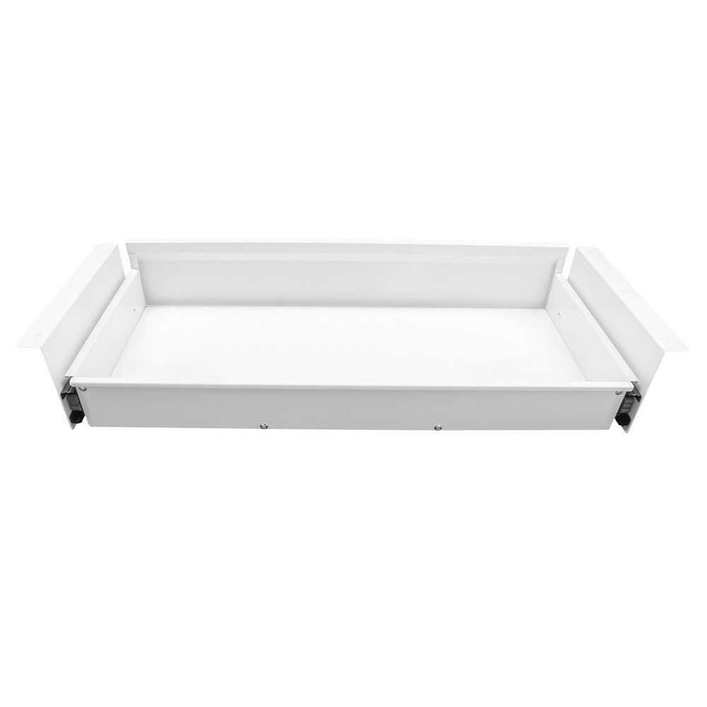 White Under Desk Storage Drawer Sliding Pull Out Organizer for Home Office