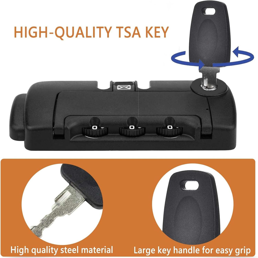 TSA Key 002 007Universal Lock Key Master Suitcase with 2Pcs Rings for Forgotten