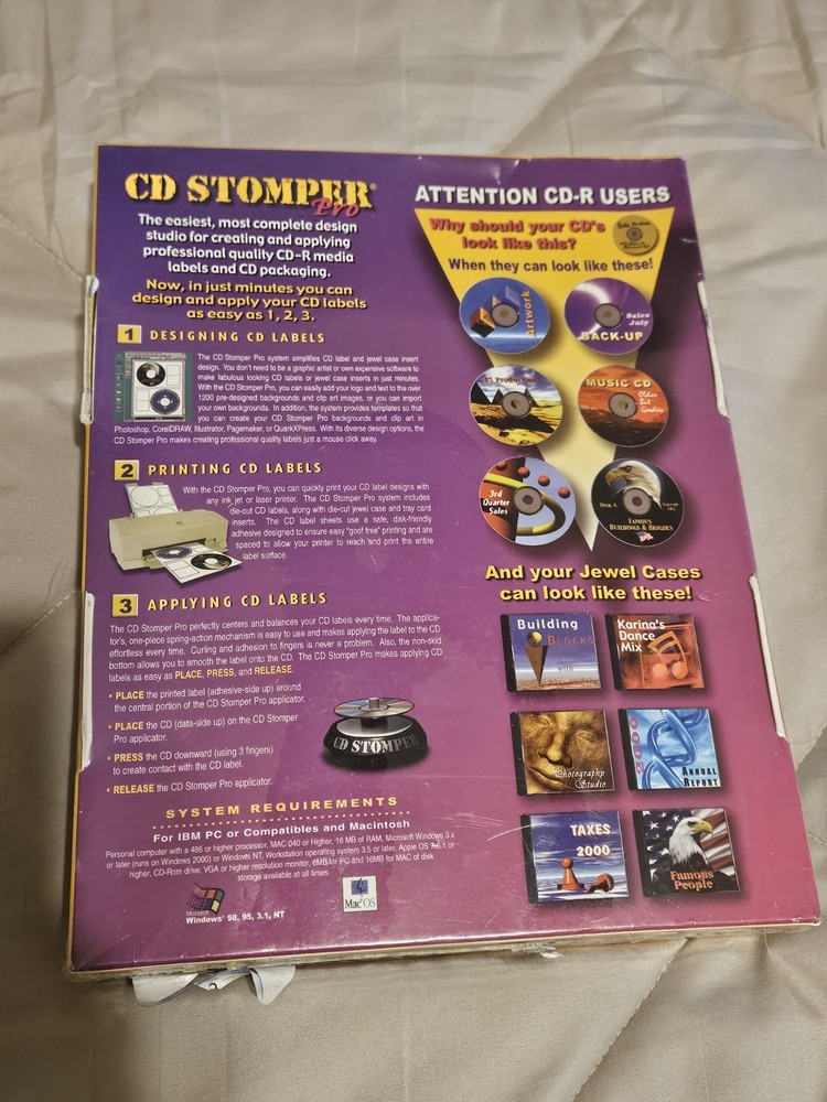 PRO CD-R LABELING SYSTEM - CD STOMPER KIT - Brand NEW Sealed