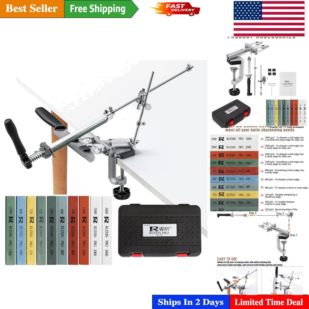 Ultimate Kitchen Knife Sharpening Kit: RUIXIN PRO RX-009 with Safety Features