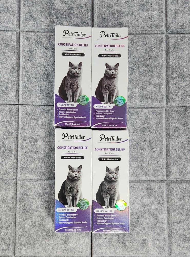 PetriTailor Constipation Relief for Cats Liquid Supplement 60ml - 4pack