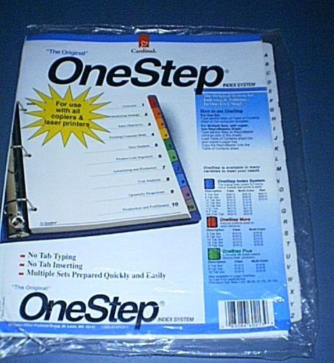 Cardinal ONE STEP Index System A thru Z Tabs to make Multiple Indexing Sets NEW!