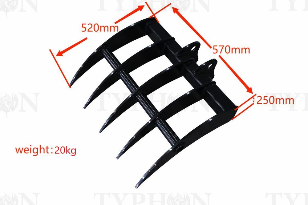 NEW 22" Generic Rake Tool Small Diggers for 2-3Tons Mini Excavators Attachment