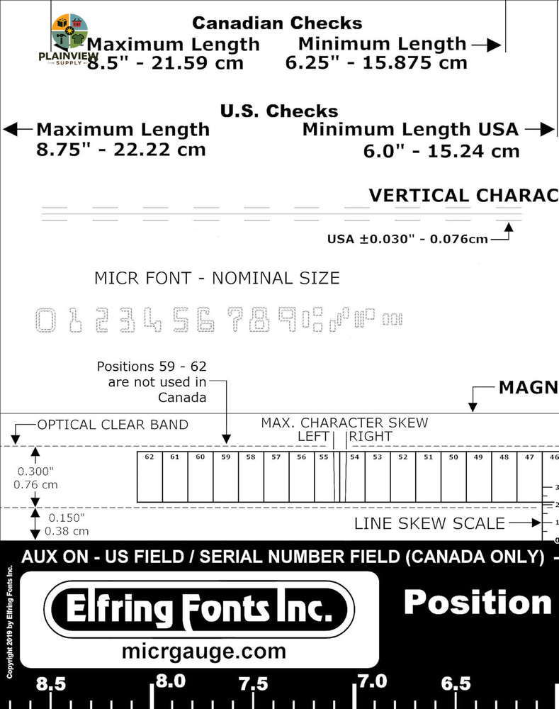 MICR Check Position Gauge