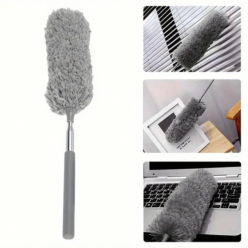 47" Extendable Microfiber Duster Pole - Bendable Stainless Steel Brush