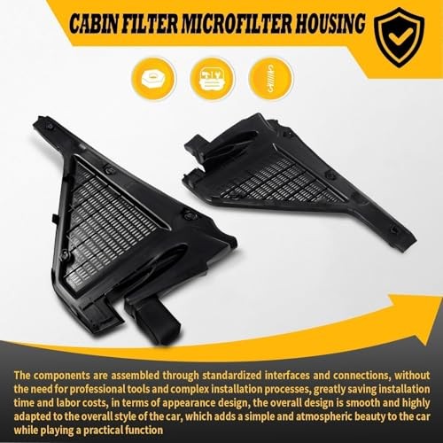 Pair Left and Right Cabin Filter Microfilter Housing Assembly Compatible with