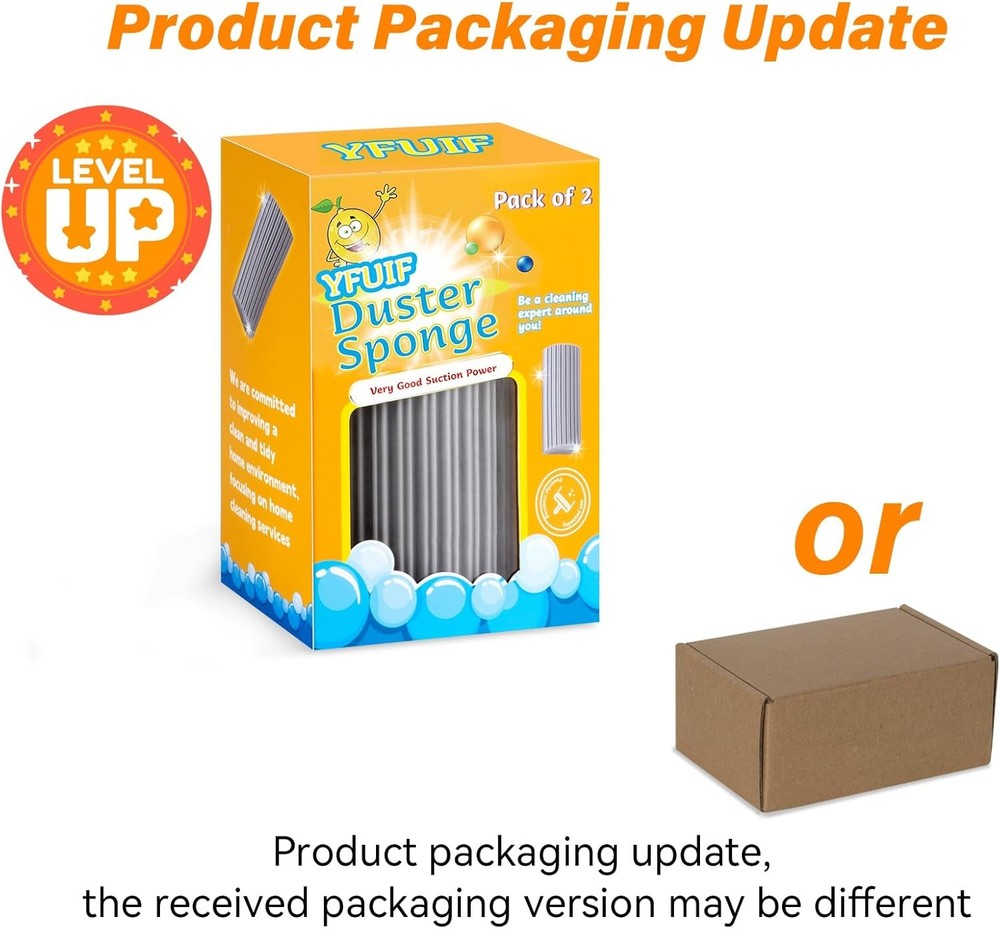 2-Pack Damp Clean Duster Sponge, Magic Sponge Eraser Baseboard Cleaner Tool, Dus