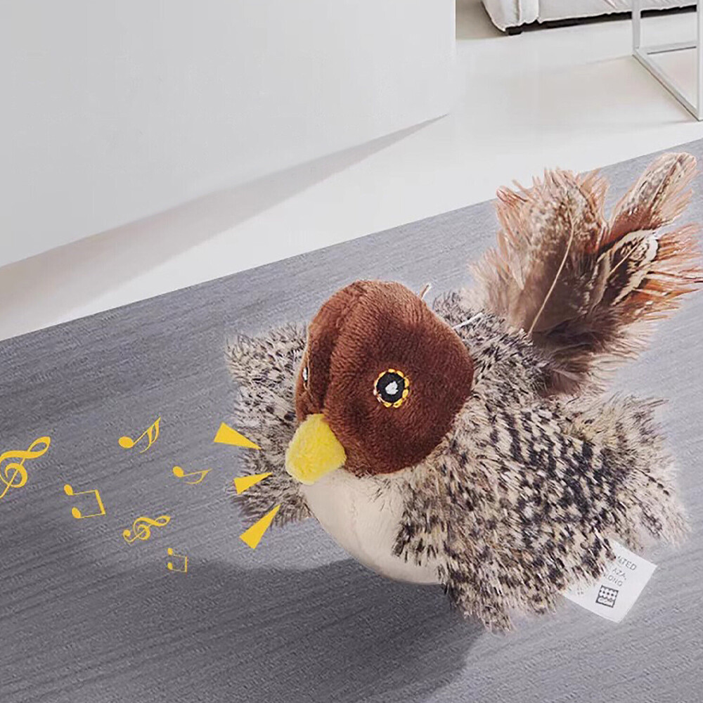 2PCS Bird Cat Toy Simulated Chirping Bird Interactive Cat Toy
