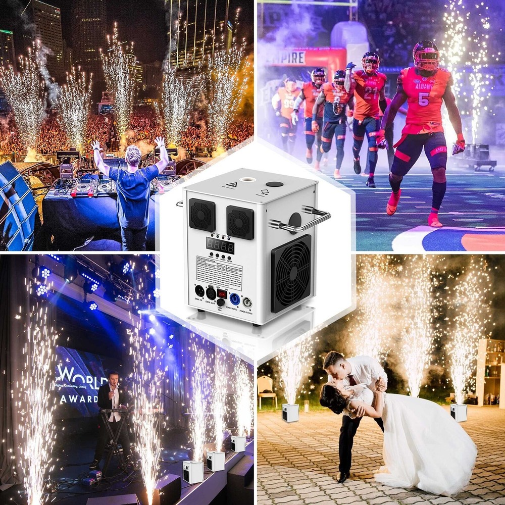 2X700W Sparkler Firework Cold Spark Machine Flame Sparker Machine Wedding+Case