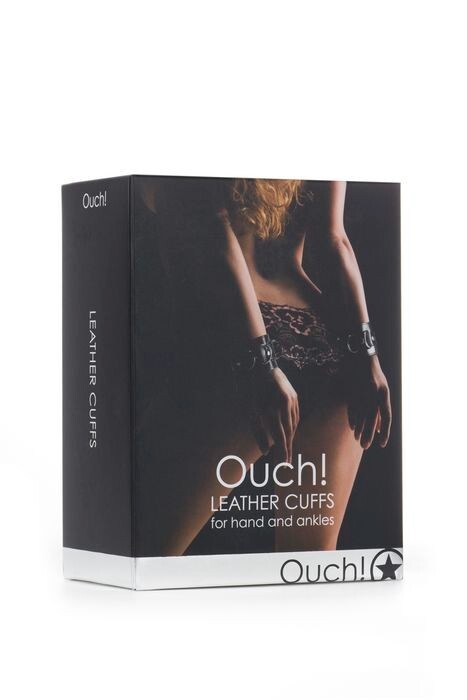 Ouch Ultimately Pleasurable and Comfortable Leather Cuffs Black, New