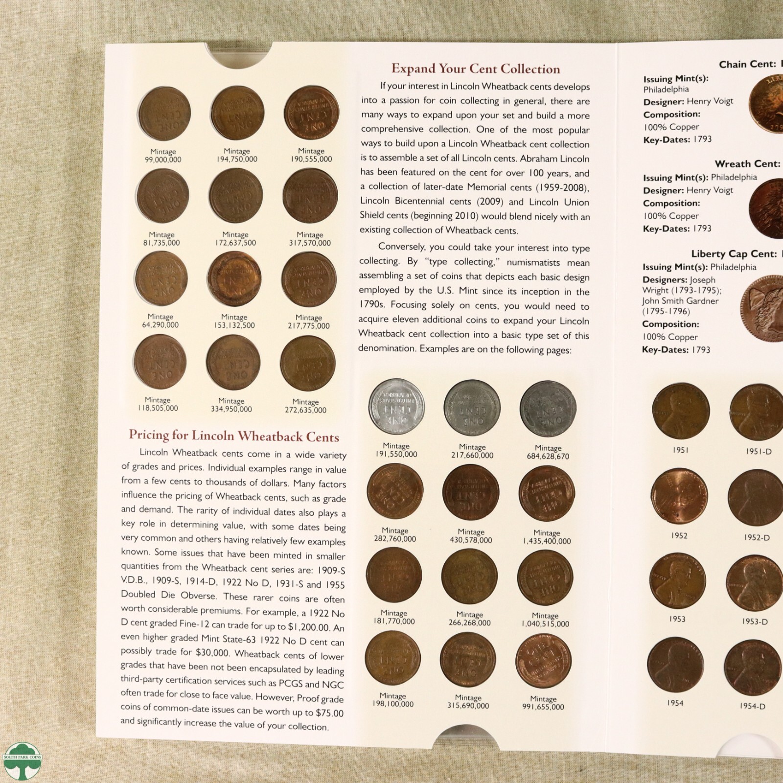 1909-1958 Lincoln Wheat Cent Coin album filled VF/UNC Excluding Five Coins