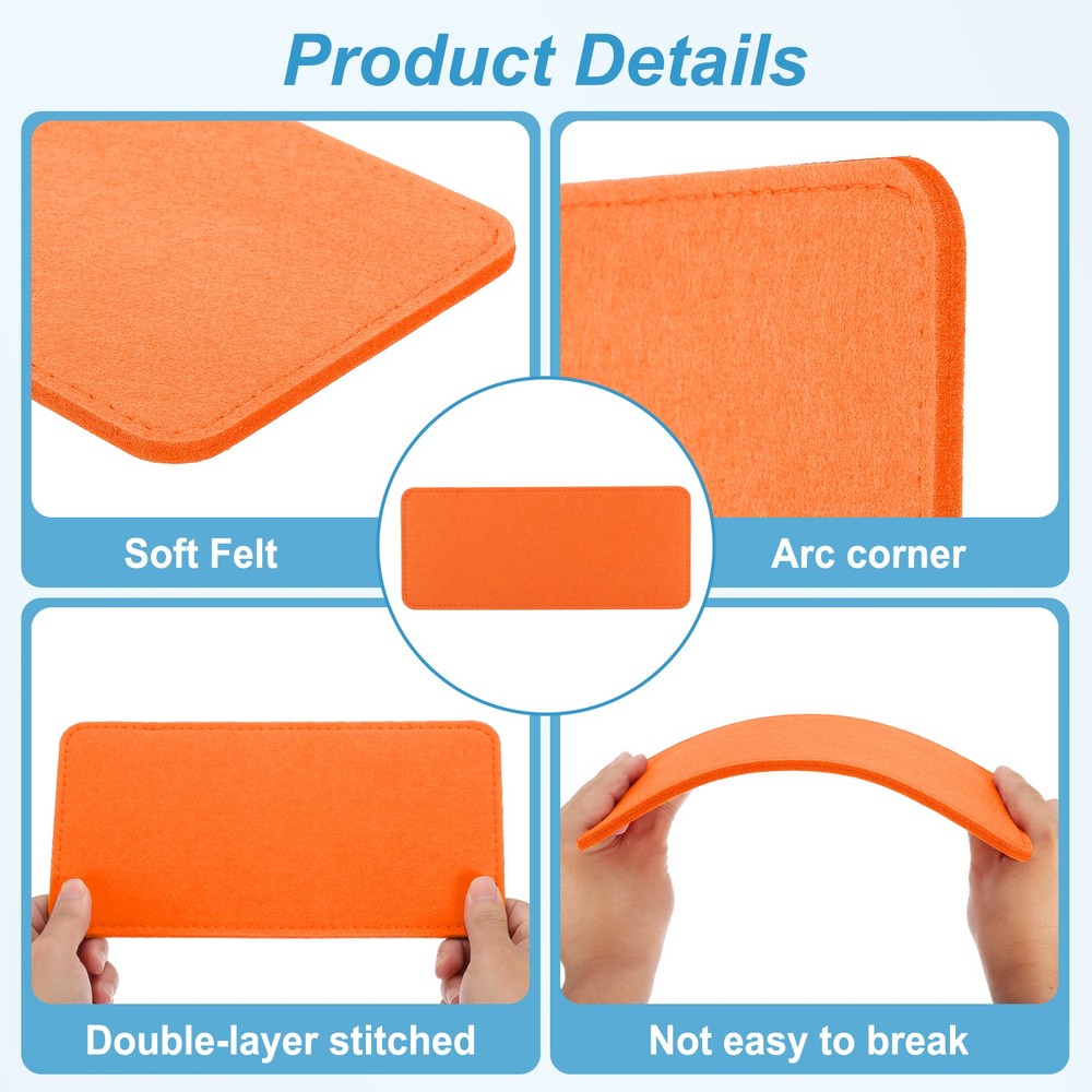 12''×5'' Felt Bag Base Shaper, 2pcs Bag Bottom Organizer Rectangle, Orange