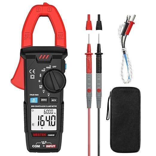 Digital Clamp Meter Multimeter TRMS 6000 Counts 600A AC DC NCV Voltage Tester