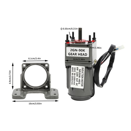 6W Torque 90:1 AC Gear Motor Electric+ Variable Speed Reduction Controller