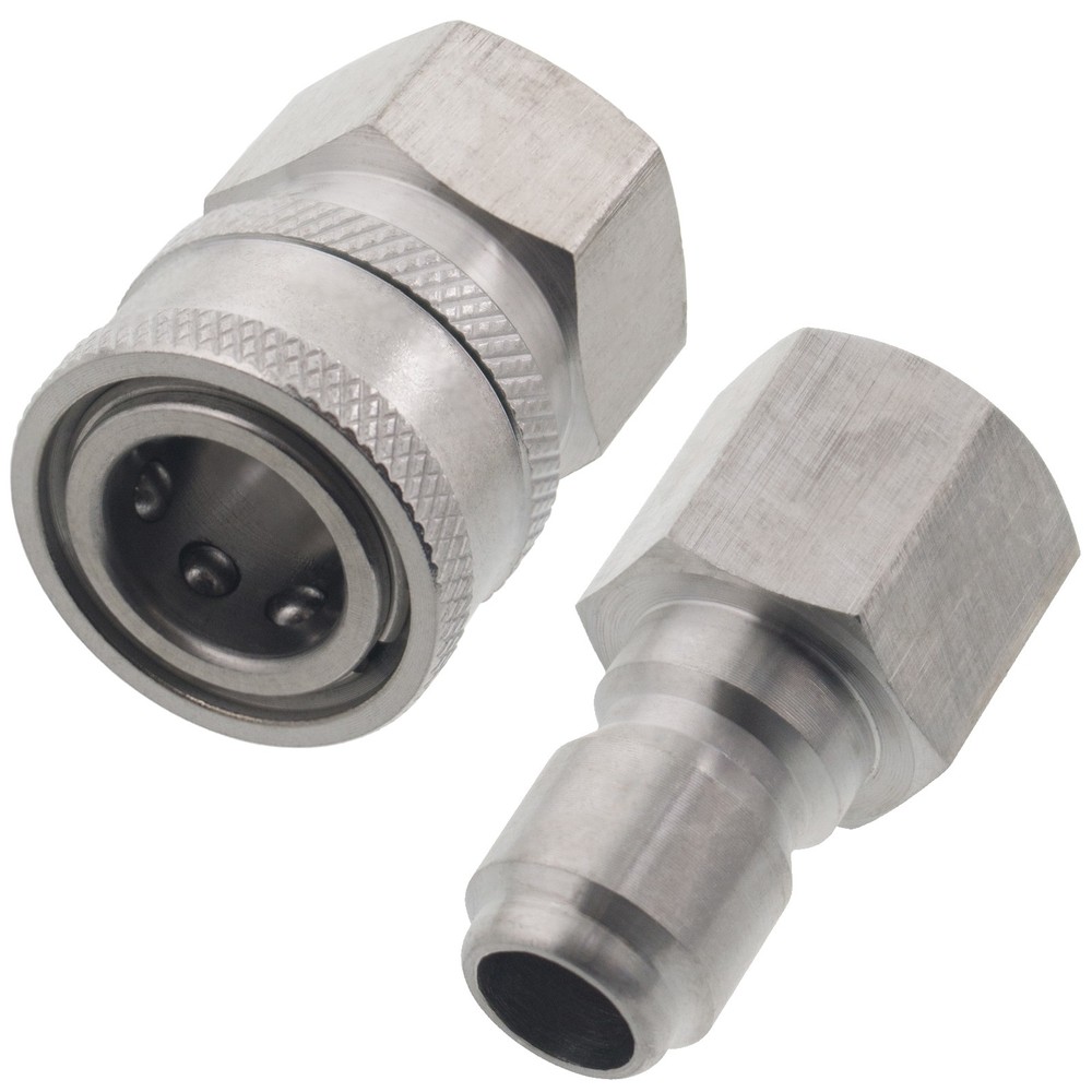 Erie Tools Pressure Washer 3/8" FNPT Quick Connect Stainless Socket & Plug Set