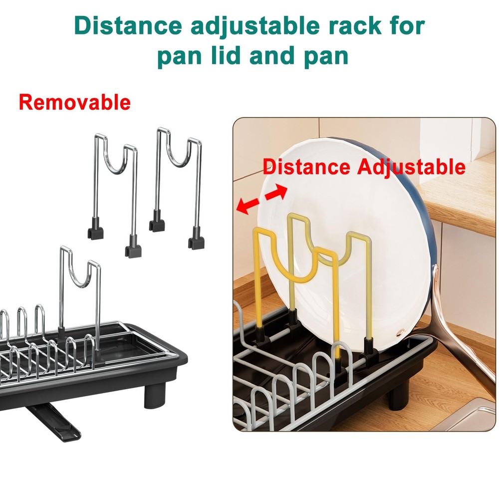 Compact Dish Drying Rack,Small Dish Rack for Kitchen Counter, Dish Drainer wi...