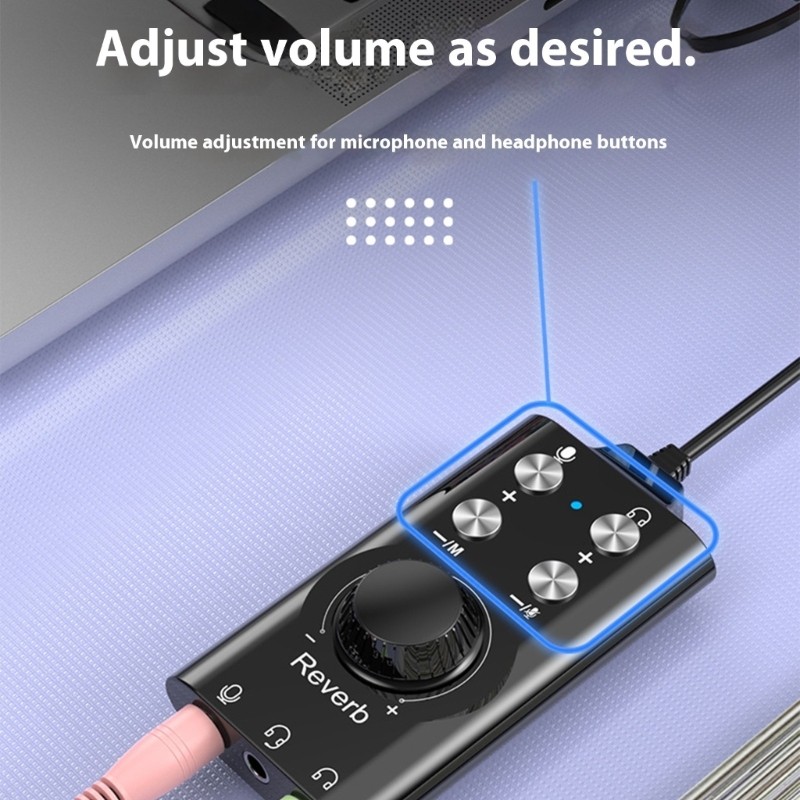 Multiple Platform External Sound Card 7.1 Channel For Streaming Studio Recording