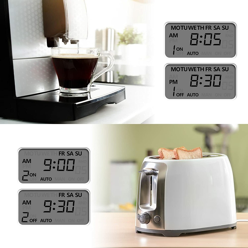 125V 15A BN-LINK LCD display in Programmable Digital Timer Outlet Switch 7 Days