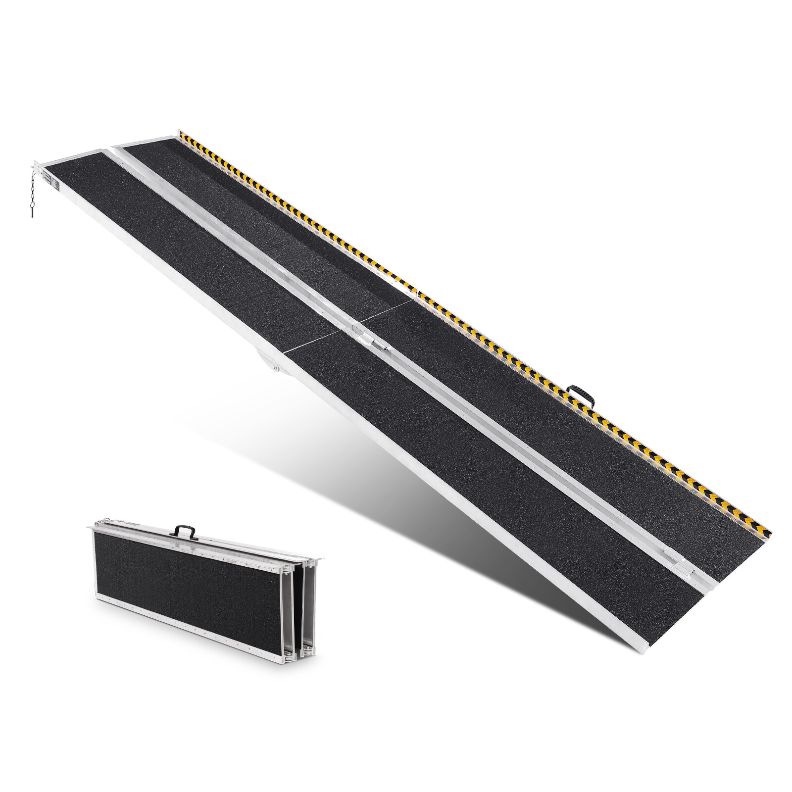 VEVOR 10 ft 800 lbs Folding Wheelchair Ramp Aluminum Mobility Ramp Portable