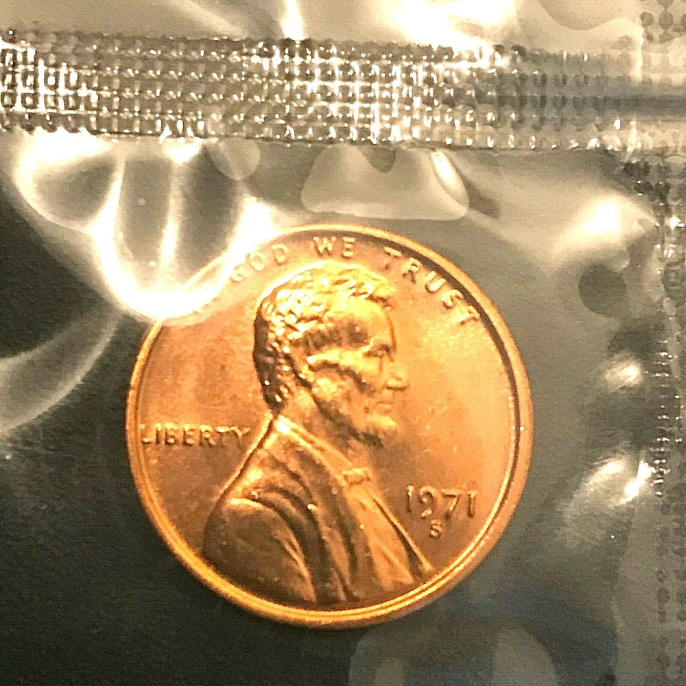 1971 S Lincoln Cent Grading Choice Uncirculated  in Mint Cello
