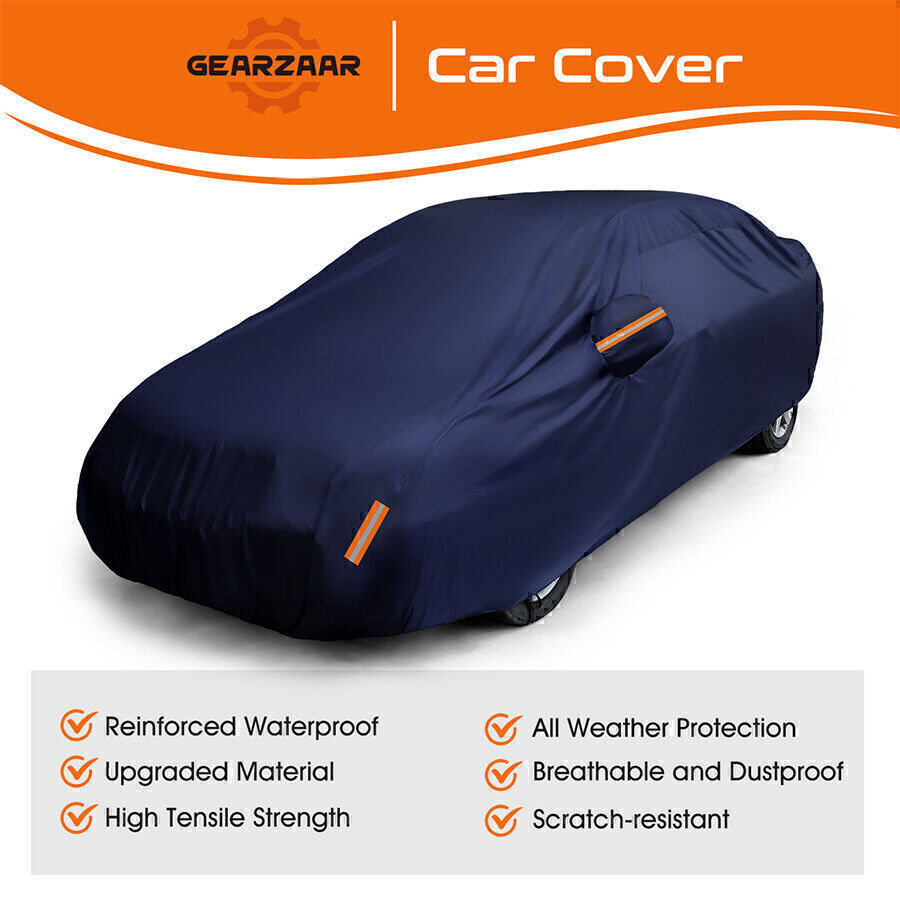 Full Car Cover Waterproof All Weather Protection Anti-UV Rain Snow Anti Scratch