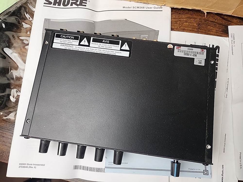 Shure SCM268 4-Channel Microphone Mixer EUC Tested