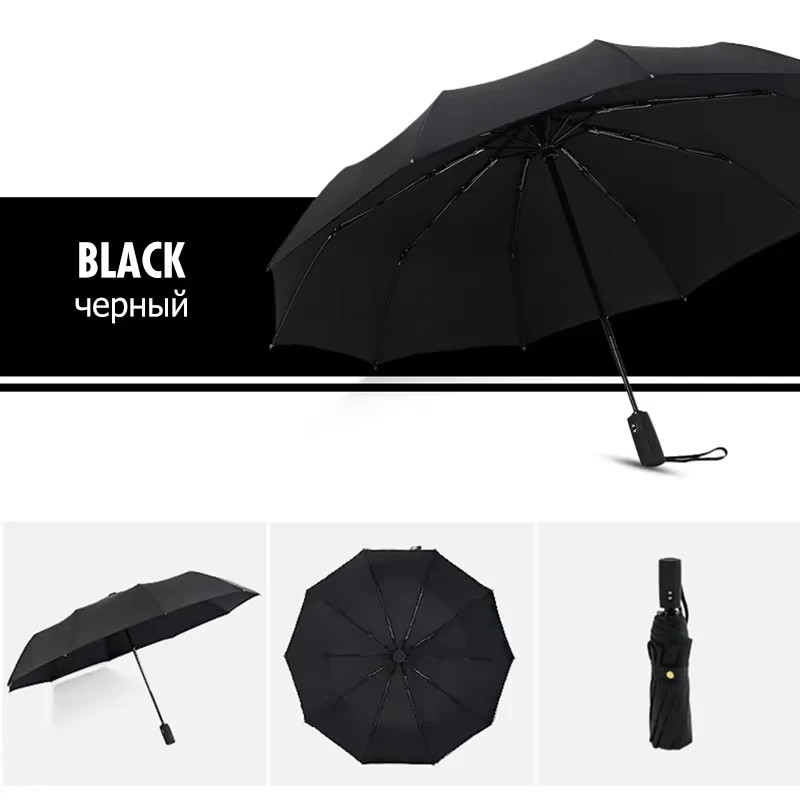 Automatic Folding Umbrella Double Layer Windproof Large Business Rain Sun