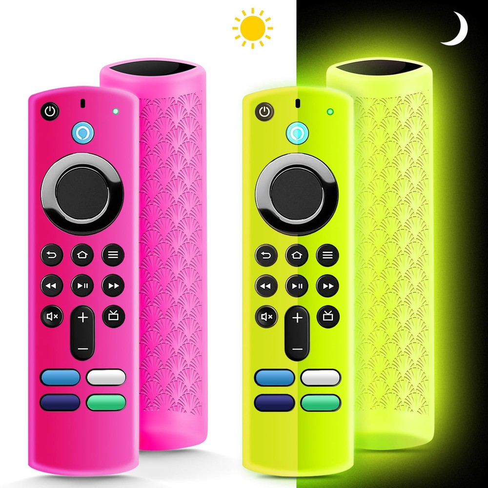 (2 Pack) Fire Stick Remote Cover 3rd Gen with Glow Yellow&Not Rose Red