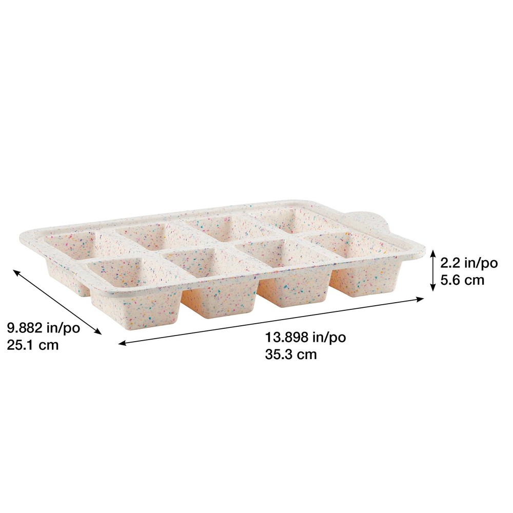 Trudeau Silicone 8 Count Mini Loaf Pan, Multicolor Confetti, Dishwasher Safe