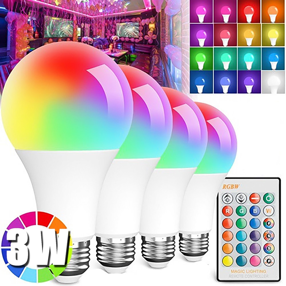 16 Color Changing Magic Light E27 RGB LED Lamp Bulb with Wireless Remote Control