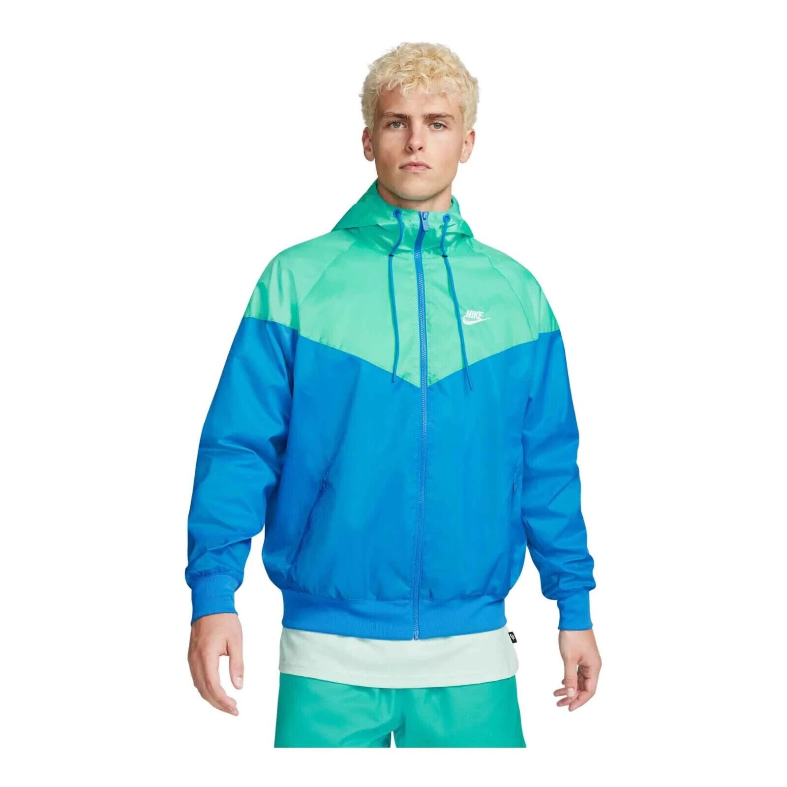 Nike $100 Windrunner Jacket DA0001-436 Tall Sportswear Blue Green Long NEW