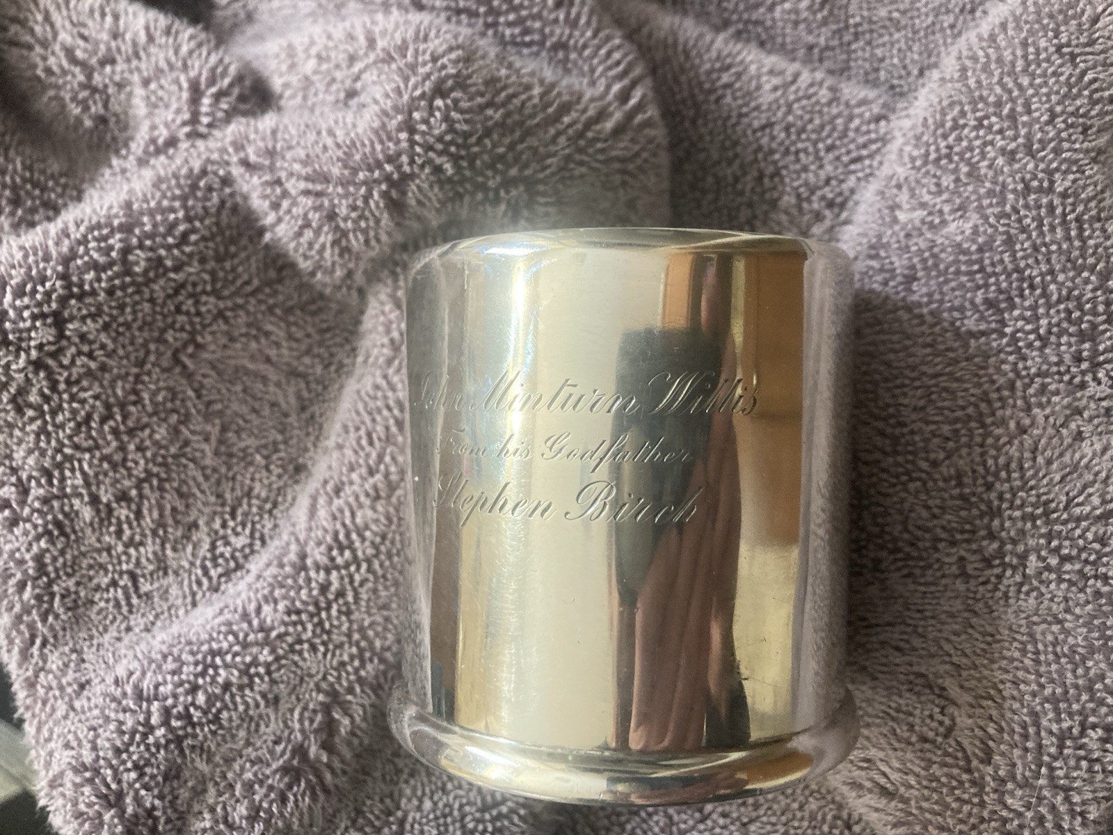 Tiffany & Co. Antique Sterling Silver Cup with Monogram 7.3 Oz