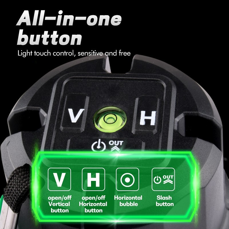 Green Laser Level Tool 2 Lines Self Leveling Cross Beam Tile Framing Aligner