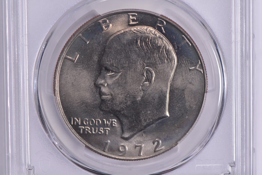 MS65 1972-D Eisenhower Dollar Ike PCGS Blue Lbl