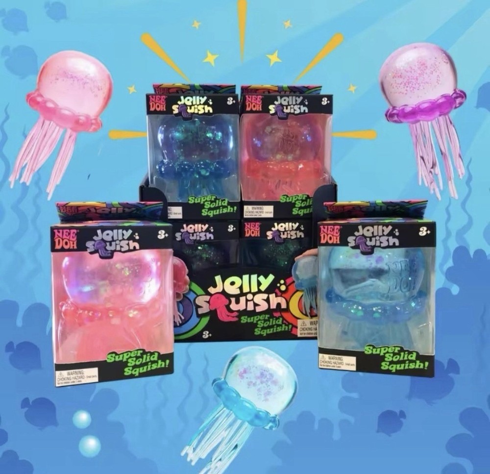 Nee Doh Jelly Squish Super Solid Sensory Toy Blue