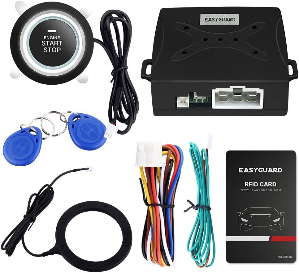 Easyguard Ec004 Smart Rfid Push Engine Start Button Kit & Keyless Go
