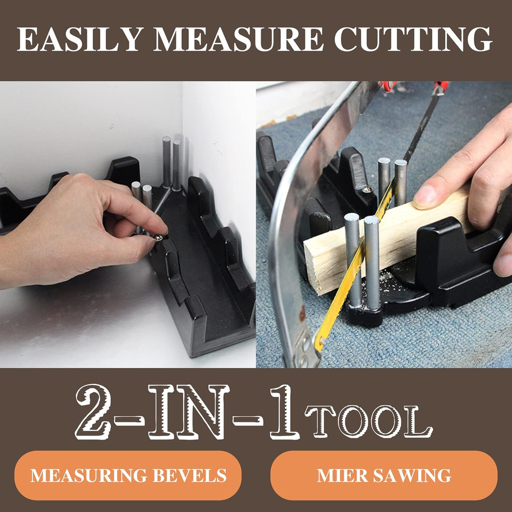 2-In-1 Mitre Measuring Cutting Tool, Miter Saw Protractor Tool, Precise Mitre An