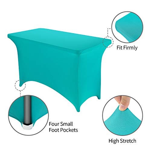 4FT Spandex Table Cover Rectangular Stretch 48" x 30" (Rectangular) Turquoise