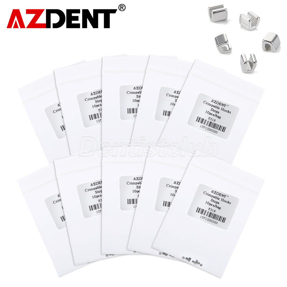 AZDENT Dental Orthodontic Crimpable Hooks Stops Type 10pcs/pack
