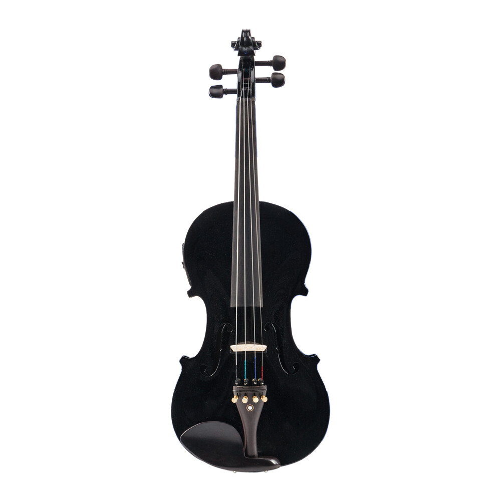 New 4/4 Full Size EQ Violin with Case Bow Strings Shoulder Rest Tuner Black