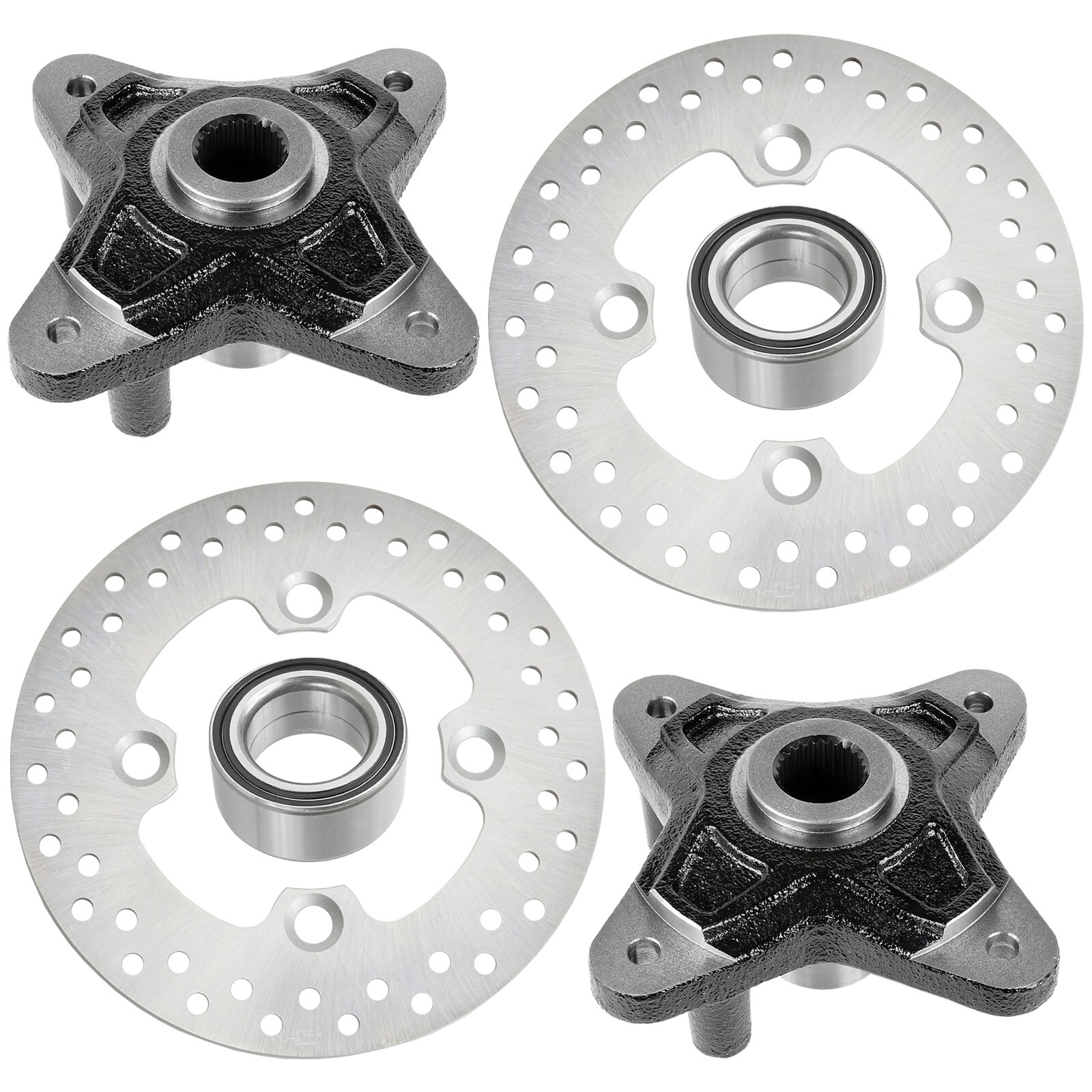 2 Rear Brake Disc Rotor Wheel Hub Bearing for Polaris RZR XP 900 2011 2012 2013