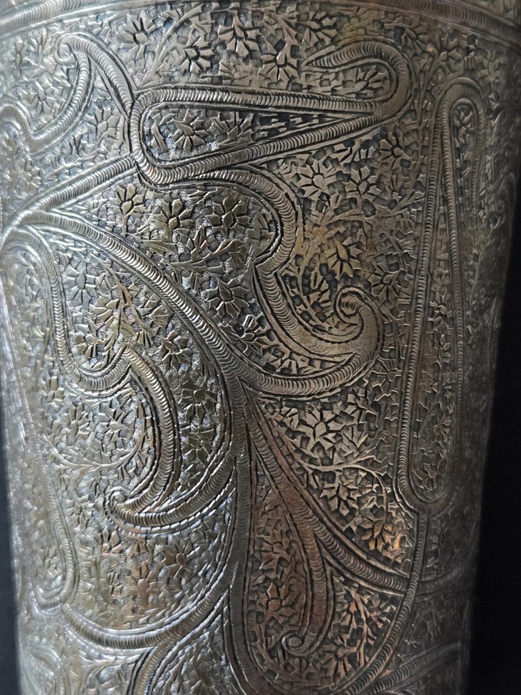 Large Antique Solid Silver India Kashmir Cup Paisley Design