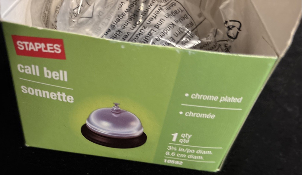 STAPLES CALL BELL chrome plated
